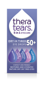 TheraTears 50+ Eye Drops: restores, long-lasting relief, reduces strain, instant relief, hydrates. For mature eyes.